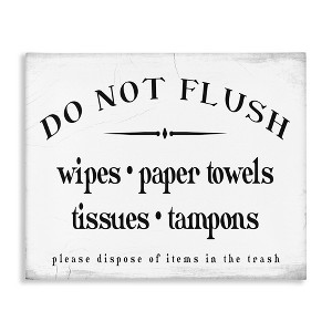 Stupell Industries Don't Flush Garbage Items Bathroom Sign Canvas Art - 1 of 4