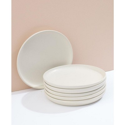 Matte Linen Ceramic 8" Salad and Dessert Plate Set