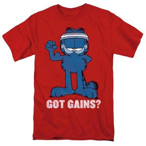 Garfield Got Gains Adult T-Shirt Red - 1 of 4