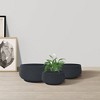 Rosemead Home & Garden 3pc Kante Concrete Outdoor Planter Pots Black 21.6"x21.6"x10.2" - 4 of 4