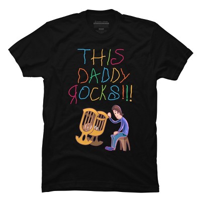 Men's Design By Humans Cute This Daddy Rocks The Baby By walrusindsutries T-Shirt