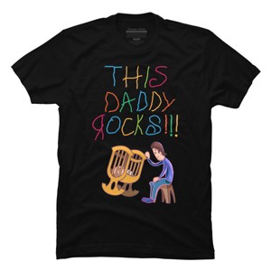 Men's Design By Humans Cute This Daddy Rocks The Baby By walrusindsutries T-Shirt - 1 of 2