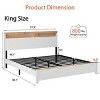 Modern Bed Frame with Storage Headboard, LED Light Bed Frame, Sturdy Metal & Wood Platform Bed for Bedroom – The Pop Home - 4 of 4