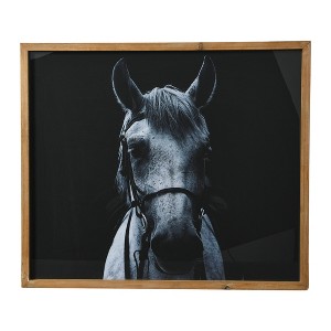 Storied Home Black and White Equestrian Print with Wood Frame and Glass Cover - 1 of 4