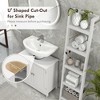 Gulches 24" White Pedestal Sink Bathroom Vanity Cabinet, Contemporary Style - 4 of 4