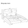 FENCY Upholstered Platform Grey Bed Frame with LED Lights - image 2 of 4