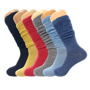 6 Pairs Colorful Slouchy Scrunch Knee Socks for Women Slouch Socks Shoe Size 5 to 10 - 1 of 1