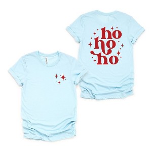 Simply Sage Market Women's Whimsical Ho Ho Ho Front and Back Short Sleeve Graphic Tee - 2XL - IceBlue - 1 of 4