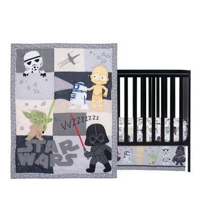 Lambs & Ivy Star Wars Classic Baby Crib Bedding Set - Yoda/Darth Vader - 3pc