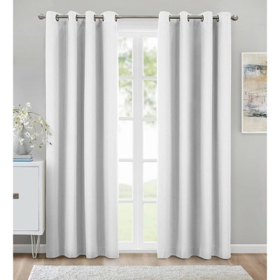 1pc 52"x84" Blackout Kona Curtain Panel White - Thermaplus: Modern Energy Efficient, Thermal Insulated, Noise Reduction