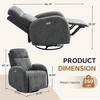 Hyleory Chenille 3-Position Swivel Power Nursery Recliner with USB and Induction Light Strip for Living Room (Set of 2） - 3 of 4