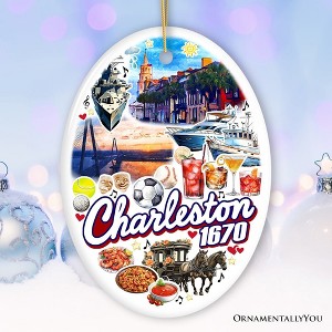 Historically Vibrant Charleston Ornament, Charming Coastal City South Carolina Christmas Gift| OrnamentallyYou - 1 of 4
