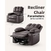 Recliner Chair for Adults, Overstuffed Manual Recliner with Cup Holder and Side Pockets, Vintage Upholstered Single Sofa for Living Room - 2 of 4