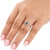 Pompeii3 3/4ct Oval Blue Sapphire Diamond Halo Vintage Engagement Ring 14K White Gold - 4 of 4
