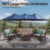 XIZZI 15FT Heavy-Duty Outdoor Market Umbrella W/Sandbags, Patio All-Weather Sandbag Umbrella (Standard/Upgraded/Flagship) - Dark Gray/Khaki/Dark Blue - 4 of 4