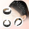 Unique Bargains Women's Pearly Rhinestones Crystal Knotted Headband Black 5.31"x1.97" - image 3 of 4