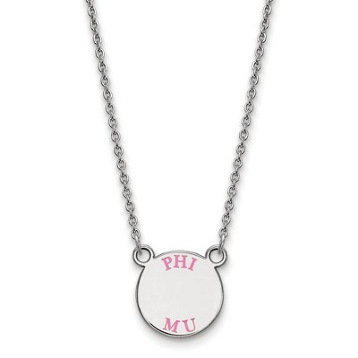 Black Bow Jewelry Sterling Silver Phi Mu Greek Life Necklace 18 Inch