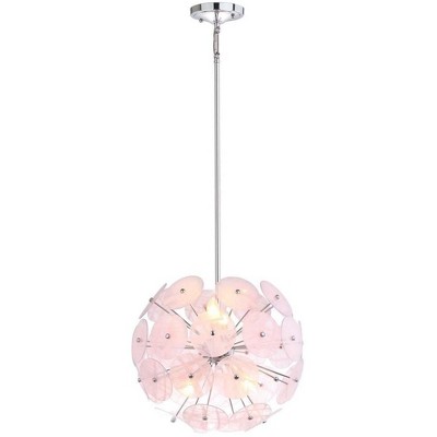 Contemporary Silver & White Sculpted Metal Pendant Light