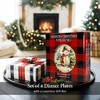 Holiday Cheer Set of 4 Plates with Real Gold Plaid Trim, Christmas Tableware Collection for Salad, Dessert, Appetizer and Side Plates| OrnamentallyYou - 3 of 4