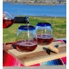 Dos Sueños Mexican Hand Blown Stemless Wine Glasses - Blue Rim - 15oz - Set of 2 - 4 of 4