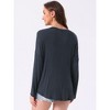 INSPIRE CHIC Women's Loungewear Long Sleeve Oversized Drop Shoulder High Low Hem Tops Sleepwear Shirts - 4 of 4