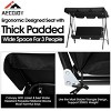 Cesicia 3-Seat Black Patio Swing Chair, Outdoor Porch Swing with Durable Steel Frame for Garden, Porch, Backyard - 4 of 4