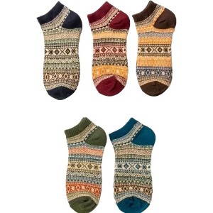 Warm Woolen Block Knitting Ankle Socks - Men's Sizes, Adult Large from the Sock Panda - 1 of 4