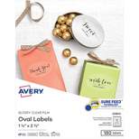 Avery Labels Oval 10UP Laser/Inkjet 1-1/2"x2-1/2" 180/PK Glossy CL 22854