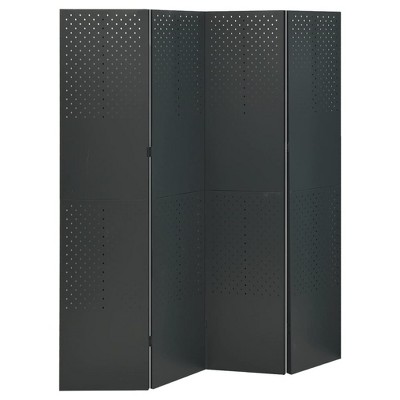 vidaXL 4-Panel Room Divider Anthracite 63"x70.9" Steel