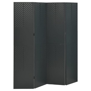 vidaXL 4-Panel Room Divider Anthracite 63"x70.9" Steel - 1 of 4