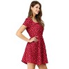 Allegra K Women's Printed Summer Casual Square Neck Short Sleeve Fit and Flare Dress - 4 of 4