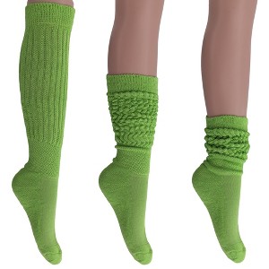 Women's Slouch Socks – Soft Cotton Scrunch Socks, Retro Knee-High Boot Socks for Casual Wear & Comfort (6 Pairs) - 1 of 1