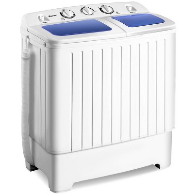 Homcom 2-in-1 Full Automatic Portable Washing Machine And Spin Dryer,  1.38cu Ft Compact Laundry Washer With Wheels, Built-in Gravity Drain, White  : Target