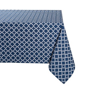 Design Imports  Nautical Blue Lattice Tablecloth 60X84 - 1 of 4