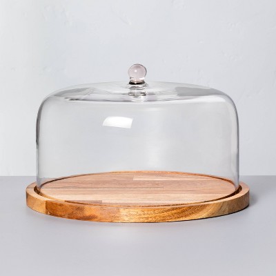 Round Glass & Wood Dessert Stand - Threshold™