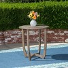Vynxaria Outdoor  27.5" WOOD TABLE All Weather small Coffee Table for Garden Yard Patio Deck Balcony Shed Front Porch - 2 of 4