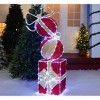 Holiday Living 6-Foot Ornament Gift Stack Decoration with White LED Lights - 2 of 4