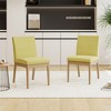 XINGHANZHENXUAN Set of 2 Modern Upholstered Dining Chairs, Sleek Fabric Design with Wooden Legs - 3 of 4