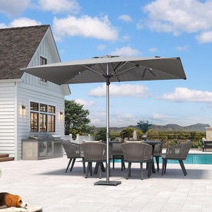 PURPLE LEAF Outdoor Patio Umbrella Market Table Sun Umbrellas with 8 Aluminum Sturdy Ribs for Backyard Deck Garden Pool - 1 of 1