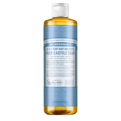 Dr. Bronner&#39;s Baby Unscented Pure-Castile Liquid Soap - 16 fl oz