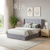 Okak Modern Gray Large-sized Platform Bed with Lifting Storage & Soft-padded Headboard,Upholstered Bed Frame for Primary Bedroom - 2 of 4