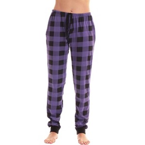 Just Love Womens Buffalo Plaid Knit Jersey Pajama Pants - Buffalo Check Jogger PJ Bottom - 1 of 3