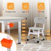 Karl Home Karl Home Wood Grain Table Kids Table & Chair Set With Adjustable Height in Gray - 2 of 4