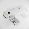 PAGED Computer Desk Modern Office Desk with Monitor Stands, Storage Drawers and Side Pocket for Work, Removable Design - 3 of 4