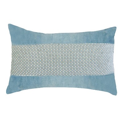 navy velvet lumbar pillow