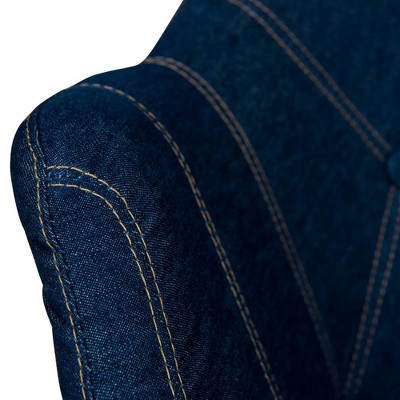 Milburn Barrel Accent Chair in Denim Blue with Beech Wood Legs