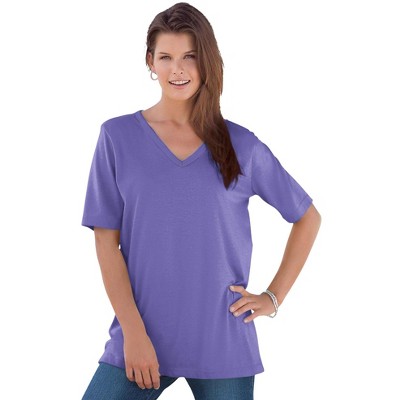 Roaman's Women's Plus Size Ultimate V Neck Tee