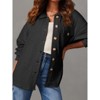 Coolmee Women's Cable Knit Lightweight Shacket Button Down Shirts Long Sleeve Casual Oversized Blouses Tops - 4 of 4