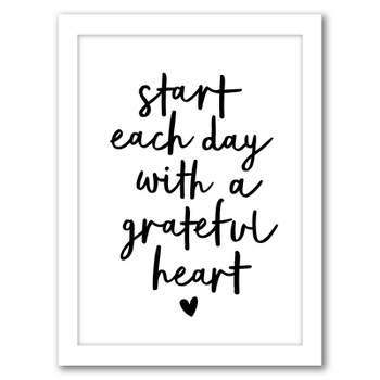 Americanflat Motivational Minimalist Start Each Day With A Grateful Heart By Motivated Type Framed Print Wall Art