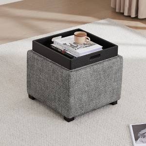 Spruce&Spring Storage Stool Ottoman - 1 of 4